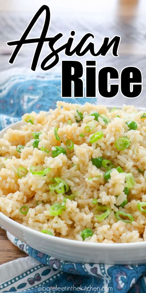 Asian Rice is the side dish all of your stir fries need! Rice Side Dish Recipes For Salmon, Asian White Rice, Simple Asian Rice, Rice Recipe Ideas, Sides Dinner, White Rice Recipe, Rice Recipes Side, Asian Steak, Jasmine Rice Recipes