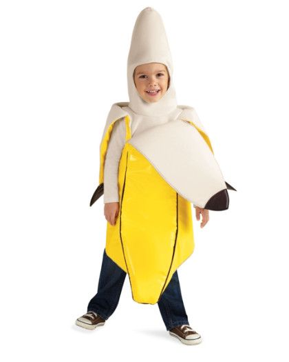 banana kids costume Banana Costume Diy, Kids Banana Costume, Fruit Fancy Dress, Banana Halloween Costume, Boys Halloween Costumes, Thema Fruit, Vegetable Costumes, Banana Costume, Strawberry Costume