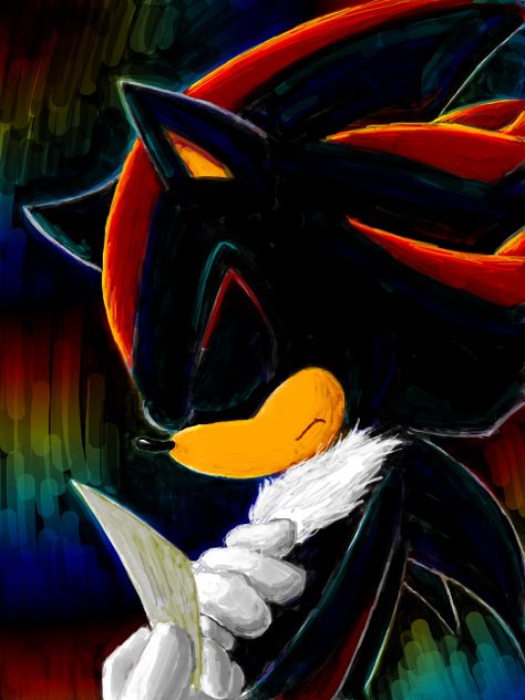 Sad Shadow Hedgehog Chaos Control, Shadow And Maria, Dark Tide, Shadow And Amy, Sonic Franchise, Blue Hedgehog, Sonic Adventure, Shadow Art, Art Trade