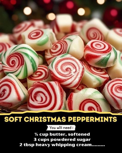 Christmas All Year Around❄️ ☃️ | Soft Christmas Peppermints (Old-Fashioned Butter Mints) 🎄🍬 | Facebook Old Fashioned Peppermint Butter Mints, Christmas Soft Mints, Butter Cream Mints Recipe, Old Fashion Butter Mints, Soft Butter Mints, Old Fashioned Butter Mints, Vintage Christmas Candy Recipes, Soft Christmas Peppermints, Old Fashioned Butter Mints Recipe