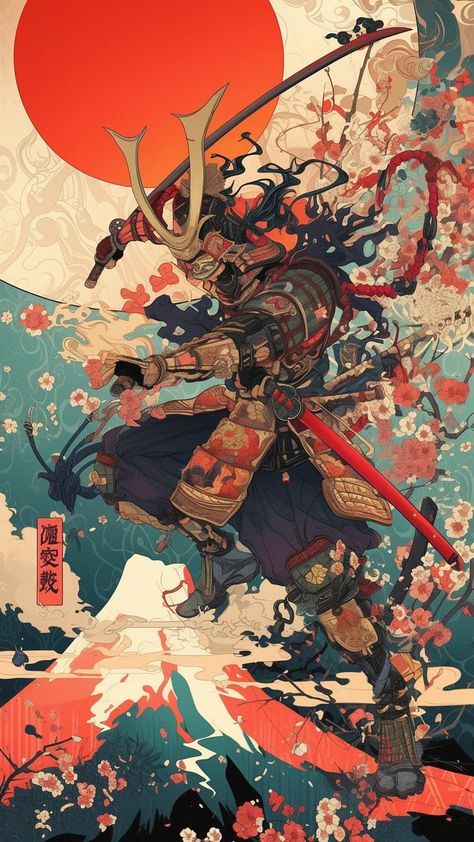 Guerriero Samurai, Castlevania Wallpaper, Japanese Art Samurai, Japanese Pop Art, Samurai Wallpaper, Samurai Artwork, Aesthetic Wallpaper Iphone, Japanese Art Prints, Neural Network