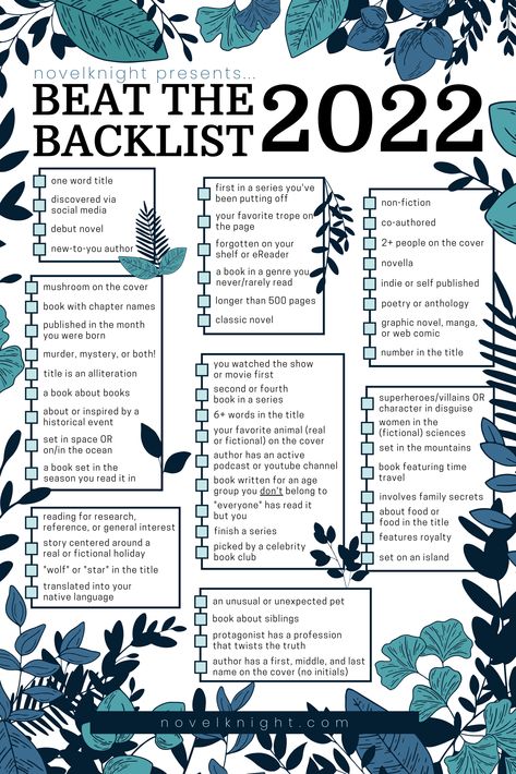 Beat The Backlist 2023, Book Reading Prompts, Reading Challenge Prompts, Book Challenge List, Tbr Challenge, Reading Challenges 2023, Reading Challenge For Adults, Book Journal Challenge, 2023 Reading List