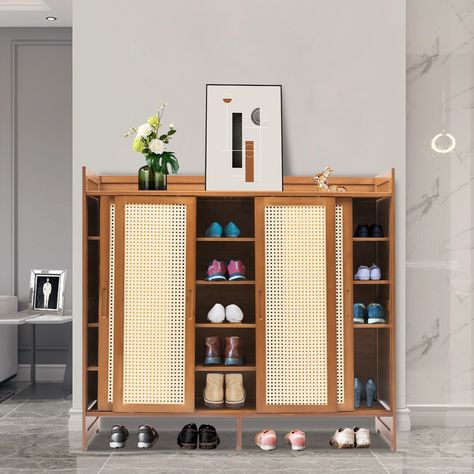 Modern Outdoor Storage, Shoe Cabinet Entryway, Shoe Storage Rack, Shoe Rack Organization, Brown Bedroom, Shoe Shelf, Bench With Shoe Storage, Shoe Storage Cabinet, Entryway Furniture