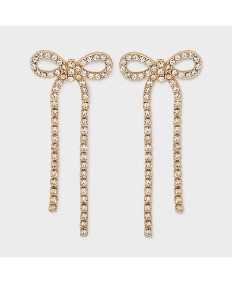 Shop Clear Pave Bow Drop Earrings - A … and other curated products on LTK, the easiest way to shop everything from your favorite creators. Studded Shoes, Asymmetrical Earrings, Pearl Hoop Earrings, Prom Outfits, Buckle Shoes, Bow Earrings, Crystal Stones, Stone Gold, Accessories Jewelry Earrings