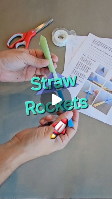 Mr. R’s STEAM Lab on Instagram: "Straw Rockets! 🚀   Looking for an activity that requires low prep, simple supplies, and is K-2 friendly? Look no further than Straw Rockets!   Makers build their own rocket and observe it's flight pattern by adding tail fins. You can even modify the lesson for older students by playing a game of UFO Hunter where you can turn the rockets into balloon blow darts!   You can find this lesson on my TPT. I also recorded a student friendly build along for my YT! Check them out!  #STEM #teachersofinstagram #elementaryschool #primaryschool #rocketscience #aerodynamics #scienceexperiment #classoomactivities #teacherspayteachers" Stem Activities For Family Night, Straw Stem Activities, Balloon Rocket Experiment, Stem Activity For Kindergarten, Straw Rockets Template, Steam Ideas Elementary, Rocket Experiments For Kids, Flight Activities For Kids, Steam For Kindergarten