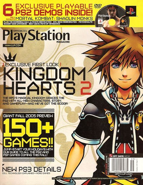 Playstation Magazine, Kingdom Hearts 2, Poster Grafico, Video Game Magazines, Magazine Cover Ideas, Retro Games Poster, Kingdom Hearts Ii, Kingdom Hearts Fanart, Retro Gaming Art