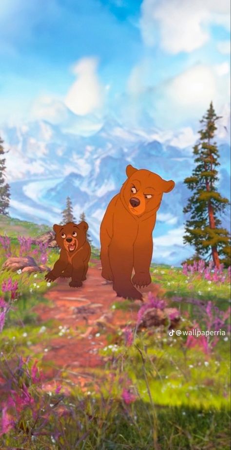 Brother Bear Background, Brother Bear Aesthetic, Brother Bear Wallpaper, Koda Brother Bear, Brother Bear Art, Disney Brother Bear, Phone Wallpaper Themes, Koda Bear, Megara Disney