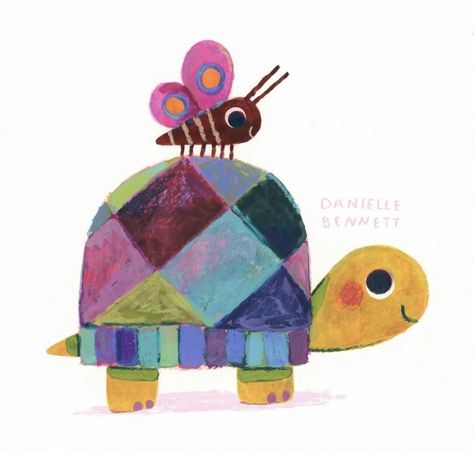 Cute Turtle Illustration, Turtles Illustration, Turtle Illustration, 동화 삽화, Picture Books Illustration, Turtle Art, Art N Craft, Wow Art, Art Drawings For Kids