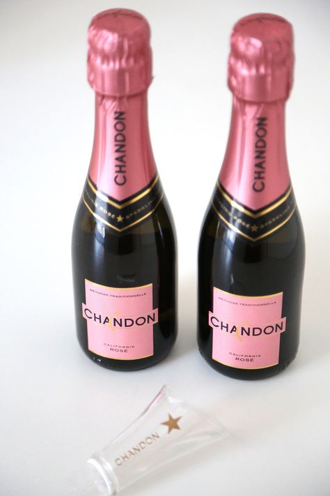 Cocktail hours, weddings, and parties will get a kick out of these Chandon Rosé mini bottles ($8). If visiting the winery, be on the lookout for these attachable sippers to make for daintier drinking.  — AMR Wedding Food Display, Chandon Rose, Bridal Cookies, Champagne Bar, Mini Champagne, Food Displays, Mini Bottles, Wedding Food, Cocktail Hour