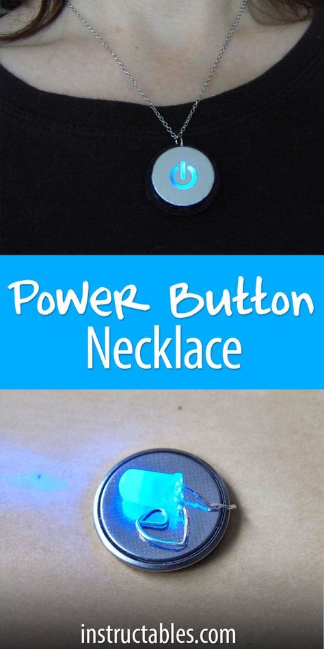 Diy Geek, Necklaces Diy, Geek Diy, Geeky Craft, Nerd Crafts, Led Projects, Tech Jewelry, Geek Crafts, Button Necklace