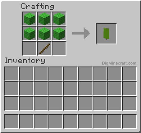 How to make a lime banner in Minecraft (and more crafting recipes) Crafting Table Minecraft, Minecraft Table, Minecraft Crafting Recipes, Table Minecraft, Minecraft Food, Recipe Paper, Diy Water Fountain, Make A Door, Crafting Recipes