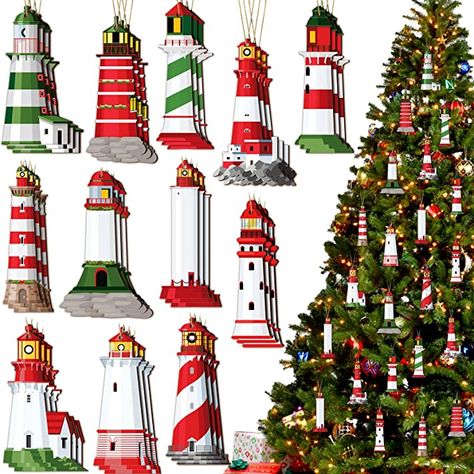 AmazonSmile: 36 Pcs Lighthouse Wooden Christmas Ornaments for Christmas Trees Lighthouse Wood Christmas Tree Decorations Farmhouse Christmas Tree Ornaments Christmas Wooden Ornaments Decorative Hanging Ornaments : Home & Kitchen Christmas Tree Decorations Farmhouse, Wood Christmas Tree Decorations, Farmhouse Christmas Tree Ornaments, Christmas Lighthouse, Miniature Lighthouse, Lighthouse Christmas, Christmas Wooden Ornaments, Ocean Theme Party, Ornaments For Christmas