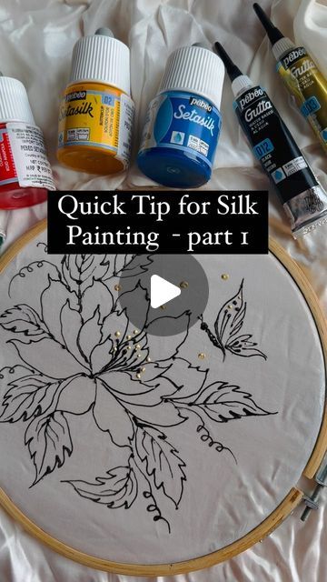 Silk Painting Designs Patterns, Fabric Paint Designs Fabric Paint Designs Patterns, Fabric Color Painting, Silk Fabric Painting Tutorials, Dry Brush Painting On Fabric, Silk Saree Painting Designs, Outline For Painting, How To Use Fabric Paint, Silk Painting Ideas Patterns