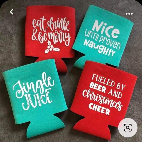 Christmas Koozies, Christmas Koozie, Christmas Venue, Koozie Ideas, Diy Christmas Mugs, Tacky Christmas Party, Cricut Quotes, Koozie Design, Beer Koozies