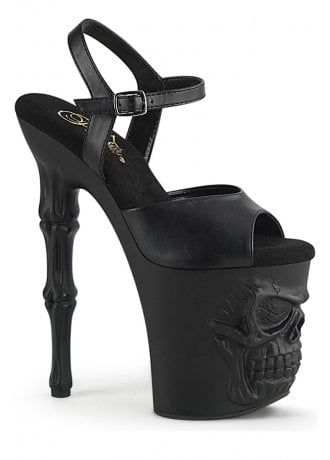 Pleaser Rapture 809 Skull Platform Heel | Attitude Clothing Skull Heels, Alt Shoes, High Platform Shoes, Pleaser Heels, Skull Shoes, Attitude Clothing, Pleaser Shoes, Funky Shoes, Sandals Platform