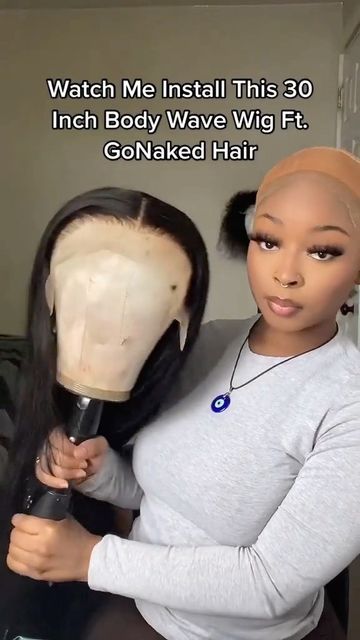 @GoNakedHair on Instagram: "Watch @gabbijuless install her 30 inch body wave #GoNaked wig 🔥🔥🔥 🔥Our body wave wig is our number #1 selling, effortlessly wavy lace front wig provides texture and volume even at the lowest density. Ranging from 10"-30", the Brazilian Body Wave Lace Front Wig boasts silky waves at any length. 🔥We provide density options from 130%-180%. The wig is 22.5" in circumference of 100% human hair. The 13x4 fontal is made with transparent lace. 🔥This pre-made unit is nat 30 Inch Body Wave Wig, Body Wave Lace Front Wig, Waves Tutorial, Wave Lace Front Wig, Wave Wig, Brazilian Body Wave, Body Wave Wig, Body Wave Hair, Lace Front Wig