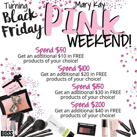 Mary Kay Black Friday Ideas, Mary Kay Pink Friday 2024, Mary Kay Pink Weekend Sale, Pink Weekend Mary Kay, Ladies Night Party Games, Mary Kay Pink Friday, Recruiting Ideas, Black Friday Pink, Mary Kay Printables