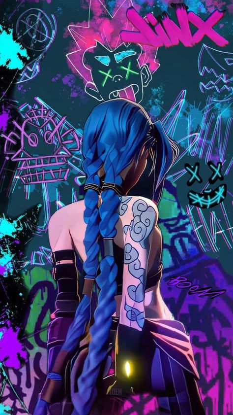 #arcane Arcane Pfp, Arte Hippy, League Of Legends Poster, Iconic Aesthetic, 2560x1440 Wallpaper, Jinx Arcane, Jinx League Of Legends, League Of Legends Characters, Comic Style Art