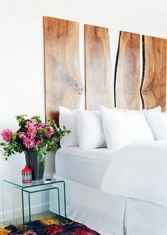 Unique Headboard Ideas, Bed Without Headboard, Headboard Alternative, Creative Headboard, Bed Headboard Design, Headboard Ideas, Modern Headboard, Headboard Decor, Diy Headboard