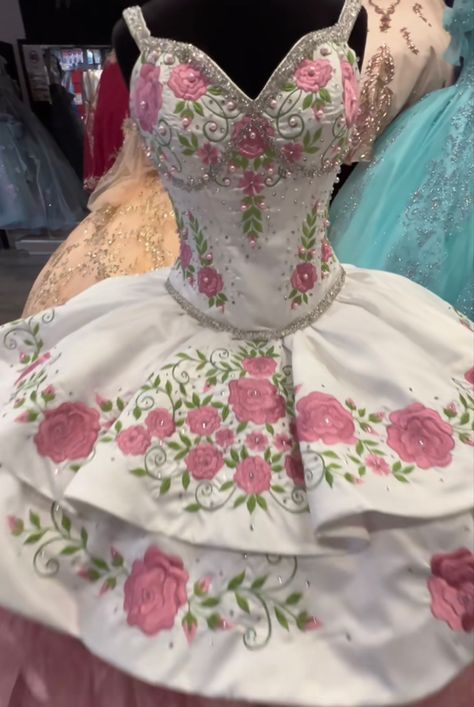 Quince Dresses Ranchera, Charro 15 Dresses, Guatemala Quinceanera Dresses, Pink Ranchero Quince, Charo Dress Quince, Charro Pink Quinceanera Dresses, Pink Charro Quince Dress, Charo Quinceanera Dresses Pink, Pink Flower Quince Dress