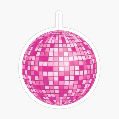 Pink Disco Ball, Mirror Ball, Retro, 70s, 80s, Classic, Ball, Midnights, Midnight, Disco Era, Pink Disco Ball Clipart, Pink Disco Ball Drawing, Mirror Ball Drawing, Barbie Moodboard, Bola Disco, Disco Ball Sticker, Disco Barbie, Pink Event, Ball Mirror