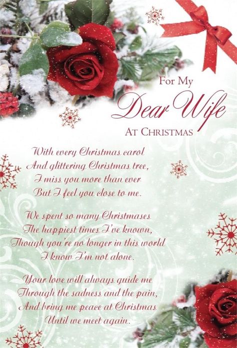 My Dear Wife At Christmas miss you family quotes heaven in memory christmas christmas quotes christmas quote Wife In Heaven, Christmas Gift Quotes, Family Christmas Quotes, Christmas Card Sayings, Wife Christmas, Christmas In Heaven, Memorial Cards, Merry Christmas Images, Christmas Messages