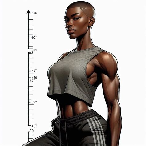 Black Female Comic Characters, Black Female Athlete, Black Woman Body Reference, Female Character Design Black, Woman Sketch Pose, Drawings Of Black Women, Women Poses Drawing Reference, Black Female Characters, Female Illustration Art