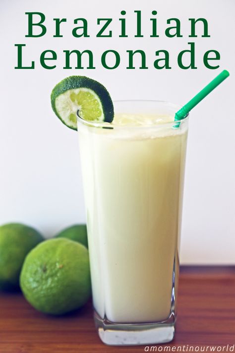 Brazilian Dinner, Brazilian Limeade, Brazilian Drink, Drinks Nonalcoholic, Brazilian Restaurant, Brazilian Lemonade, Brazilian Recipes, Drink Recipes Nonalcoholic, Cooking Challenge