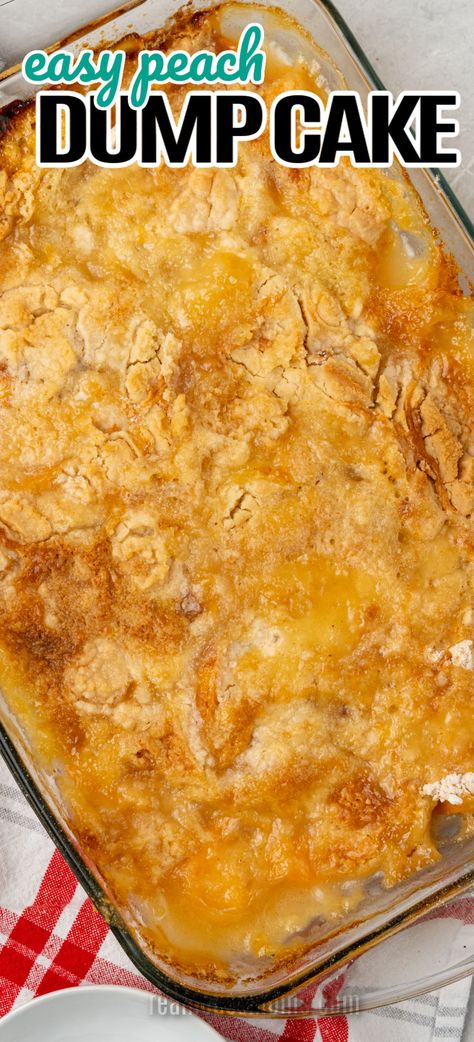 Peach Jello Dump Cake, Sun Kissed Peach Cake, Peach Pie Dump Cake, 3 Ingredient Peach Cobbler Dump Cake, Dump Cake With Peaches, Peach Yum Yum Dessert, Apple Peach Dump Cake, Peach Cobbler Dump Cake Frozen Peaches, Peach Pie Filling Cake Mix Recipe