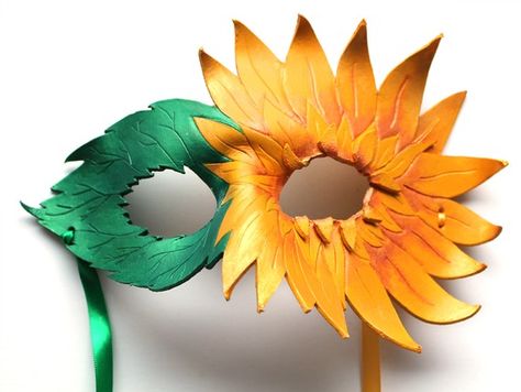 handmade artistic fairy masks | sunflower handmade leather mask pumpkin handmade leather mask mask of Sunflower Masquerade Mask, Masquerade Ball Masks, Flower Mask, Masks Crafts, Venetian Masks, Leather Mask, Halloween Mask, Carnival Masks, Masks Masquerade