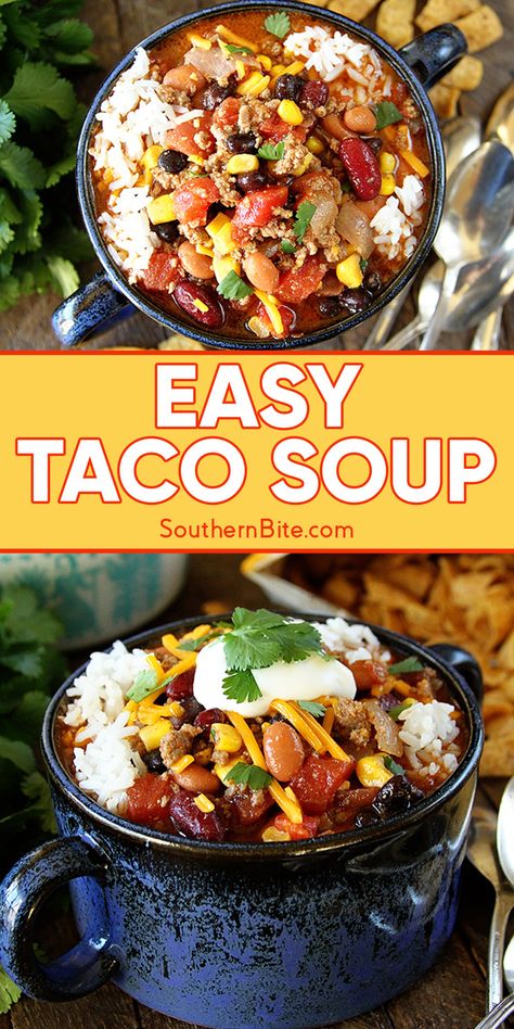 Taco Soup Dump Recipe, Taco Soup With Fritos, Easy Taco Soup Crock Pot, Taco Stew Recipe, Taco Soup Stove Top, Seven Can Soup, Best Taco Soup, Healthy Taco Soup, Taco Soup Recipe Crockpot