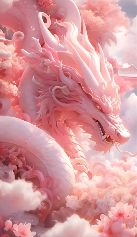 Pink Dragon, Trending Pins, White Dragon, Tumblr, Flowers, Pink, Pins, Instagram