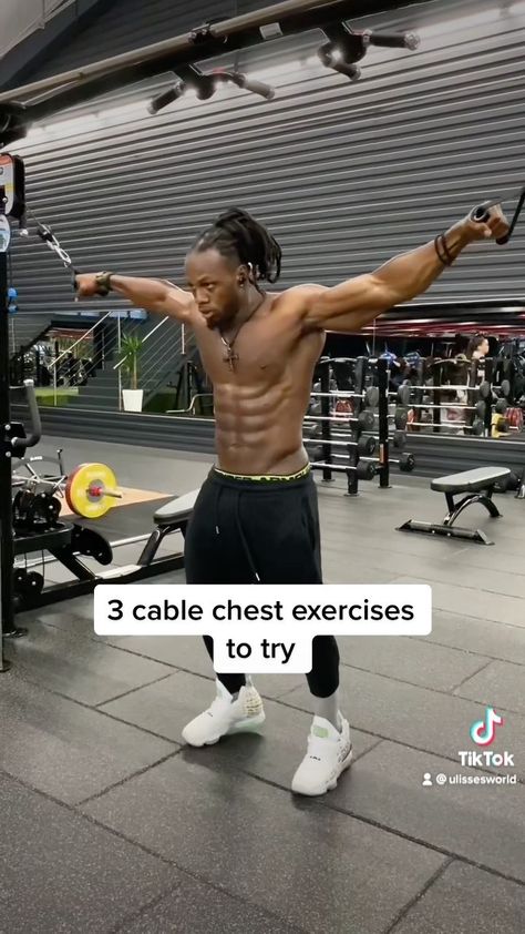 ulissesworld on Instagram: 3 Cable Chest exercises to try. Add these to your chest workout 💪🏾 #reels #fitness #gym #ulissesworld Pectoral Exercises, Full Chest Workout, Cable Machine Workout, Chest Workout For Men, Cable Workout, Chest Exercises, Workout Training Programs, Cable Machine, Weight Training Workouts