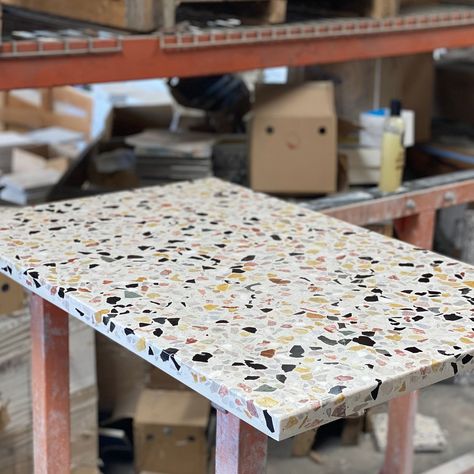 rivi rectangle // concrete terrazzo tabletop – Concrete Love Terrazzo Countertop Kitchen, Terrazo Countertop, Terrazzo Countertops, Terrazzo Countertop, Concrete Collaborative, Terrazzo Table, Concrete Terrazzo, Made Coffee Table, Interior Tiles