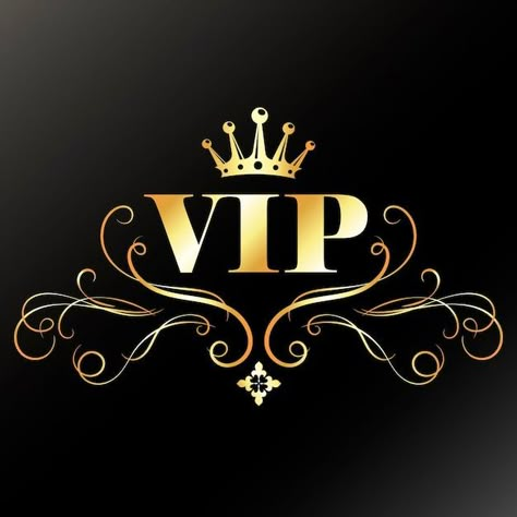 Vector golden vip design with crown and ... | Premium Vector #Freepik #vector #vip #club-card #vip-logo #premium-design Vip Dti Logo, Vip Design Graphics, The Logo Design, Cool Brand Logo Design, Vip Profile Picture, Vip Logo Image, Vip Logo Design, Id Logo Design, Trading Logo Design