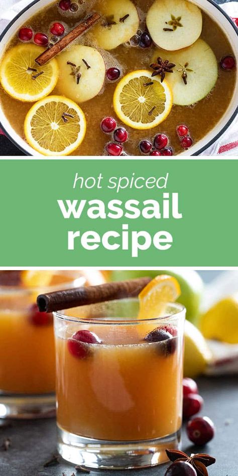 Perfect for winter celebrations or for warming up on a cold night, this hot Wassail Recipe is filled with spices and sweet juice flavors. It’s sweet and spicy and so warm and comforting! Hot Wassail Recipe, Wassail Recipe Crockpot, Hanukkah Recipes, Wassail Recipe, Holiday Entertaining Food, Food Innovation, Juice Flavors, Holiday Favorite Recipes, Holiday Goodies