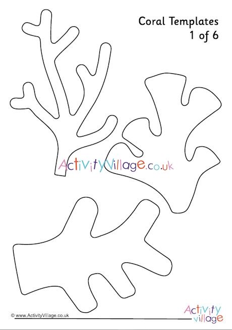 Coral Template, Activity Village, Fish Template, Steam Projects, Tiny Fish, Sea Plants, Papercraft Templates, Holiday Crafts For Kids, Handwriting Worksheets