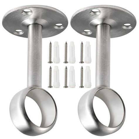 Creatyi Brackets Curtain Ceiling Mount Supports Silver Closet, Ceiling Curtain Rod, Laundry Shelves, Drying Room, Curtain Brackets, Rod Bracket, Ceiling Curtains, Closet Rods, Curtain Rod Holders