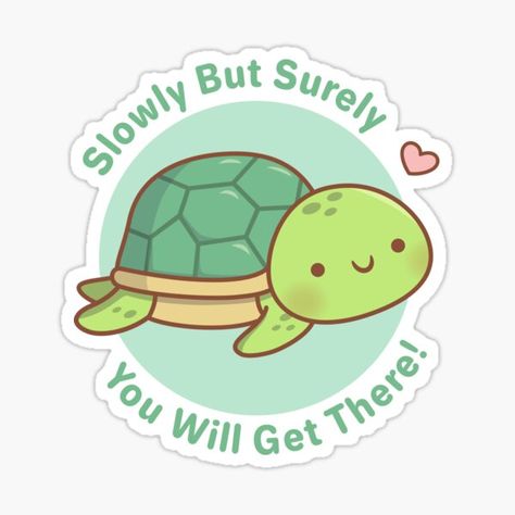 Cute Turtle Stickers, Turtle Illustration Cute, Turtle Puns, Turtle Illustration, Kawaii Turtle, Turtle Sticker, Visual Puns, Aquatic Turtles, Cute Turtle