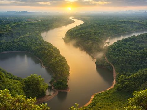 Discover Thailand's Beauty: Sunrise over the Mekong River Thailand Mountains, Mekong River, Awe Inspiring, Vietnam, Thailand, Beauty