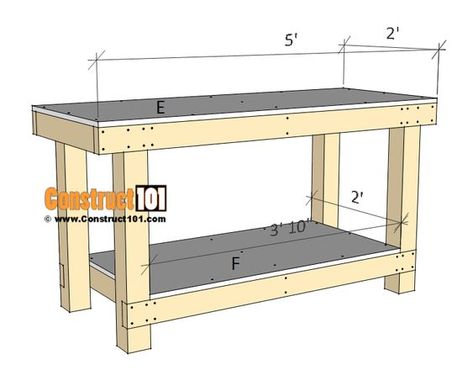 Simple Workbench, Simple Workbench Plans, Workbench Stool, Woodworking Plans Workbench, Garage Workbench Plans, Building A Workbench, Workbench Designs, Workbench Plans Diy, Woodworking Bench Plans