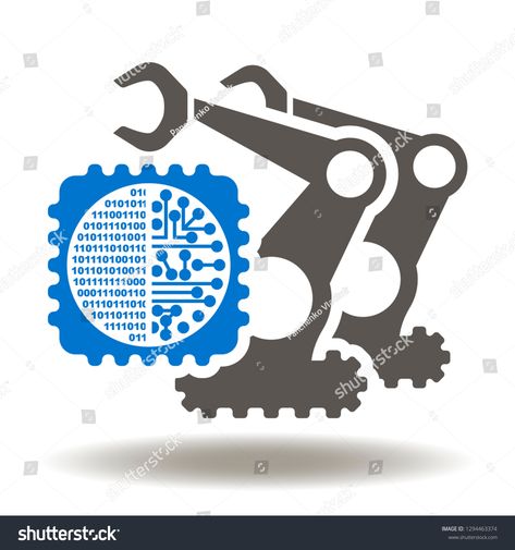 Microchip robot manipulator icon vector. RPA robotic process automation logo. Cyber digital production technology. #Ad , #AFFILIATE, #vector#RPA#robotic#icon Automation Logo, Robotic Process Automation, Process Automation, Flyer Template, Vector Art, Stock Vector, Royalty Free Stock Photos, Royalty Free, Stock Images