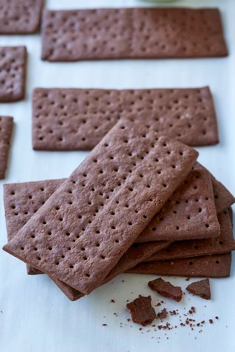 Homemade Chocolate Graham Crackers Recipe - Gemma’s Bigger Bolder Baking Chocolate Crackers Recipe, Homemade Chocolate Graham Crackers, Recipe For Graham Crackers, Home Made Graham Crackers, Chocolate Graham Cracker Recipes, Diy Graham Crackers, Homemade Gram Crackers, Recipes With Graham Crackers, Graham Crackers Recipe