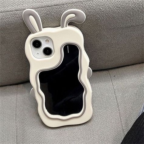 Kawaii Bunny Mirror Case 🪞 🐰 #casette Bunny Mirror, 3d Iphone Cases, 3d Phone Cases, Girl Cases, Mirror Case, Kawaii Phone Case, Kawaii Bunny, Silicone Iphone Cases, Iphone Case Protective