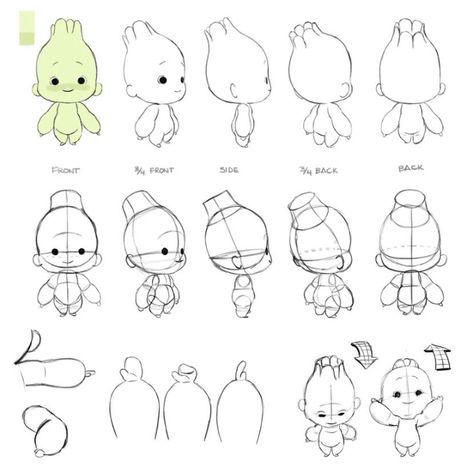 Chibi Character Model Sheet, Cartoon Character Reference Sheet, Chibi Model Sheet, Simplistic Character Design, Cartoon Model Sheet, Chibi Character Sheet, Model Sheet Character Design, Stylized Character Design, Character Reference Sheet