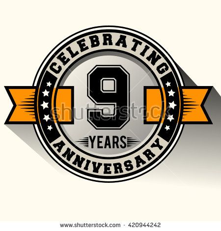 Celebrating 9th anniversary logo, 9 years anniversary sign with ribbon, retro design. - stock vector 35 Year Anniversary, 41st Anniversary, 50th Anniversary Logo, 40 Year Anniversary, 30 Year Anniversary, 25 Year Anniversary, 15 Year Anniversary, 20 Year Anniversary, 50 Years Anniversary