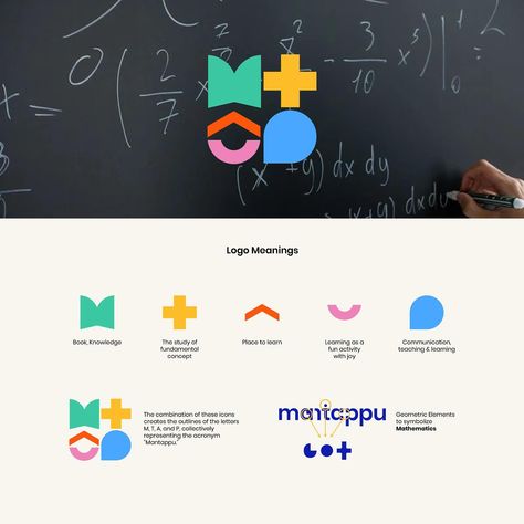 Introducing Mantappu Academy - Where Learning Becomes Adventure!📚 Our latest branding project let us explore the fascinating world of numbers, blending equations with laughter and textbooks with imagination. The logo encapsulates the essence of education: the book symbolizes knowledge, the equation represents fundamental understanding, the roof and smile signify joyful learning, and the conversation bubble embodies interactive teaching. Look closer, and you’ll discover the hidden gems!  #HenShu #HenShuStudio Branding Education, Imagine Logo, Imagination Logo, Education Branding Design, School Logo Design, Educational Branding, Knowledge Logo, Educational Logo, Education Logo Design Ideas