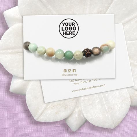 Custom Add Your Logo Bracelet Display Card https://www.zazzle.com/custom_add_your_logo_bracelet_display_card-240544280413560469?rf=238253331811171847&tc=bcb24socmed Social Media Business Cards, Bracelet Holder, Jewelry Display Cards, Display Jewelry, Minimalist White, Bracelet Display, Necklace Display, Etsy Instagram, White Necklace