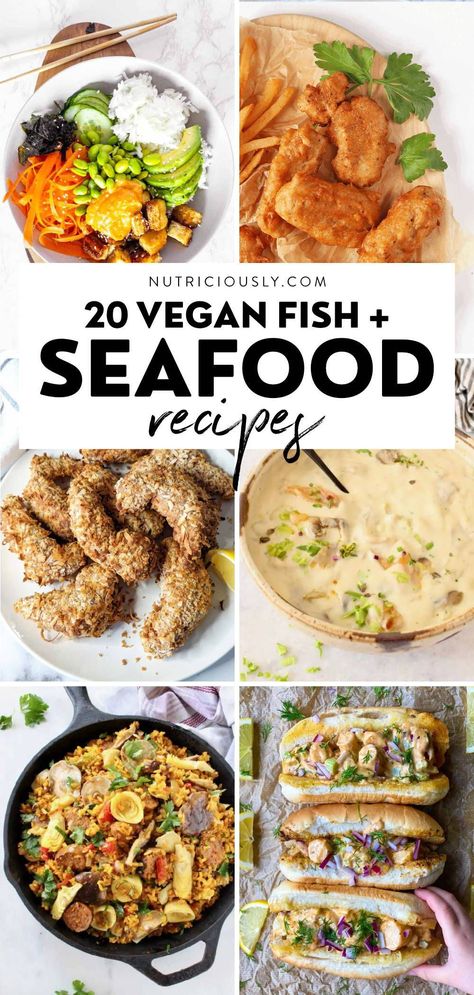 Vegan Crab Recipes, Plant Based Seafood, Pescatarian Vegan Recipes, Vegan Seafood Salad, Vegetarian Seafood Recipes, Plant Based Fish Recipes, Vegan Crab Meat, Fun Vegetarian Dinner Ideas, Luxury Vegan Food