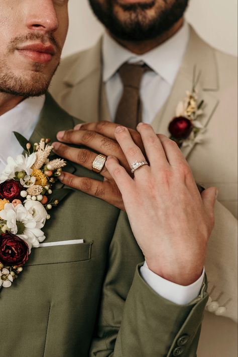 Gay Wedding Color Schemes, Gay Men Wedding Photography Poses, Gay Couple Wedding Photo Ideas, Queer Wedding Photography, Gay Men Photography Poses, Gay Wedding Aesthetic, Gay Photoshoot, Gay Wedding Photography, Gay Wedding Photos